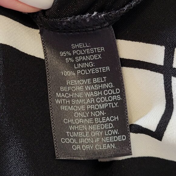 White House Black Market Women's Dress Medium Black & White Tie Belt NWT - Picture 6 of 6